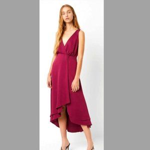 French Connection, Size 4 Midi Dress, Alessia Drape inHollyHock (Fuschia)